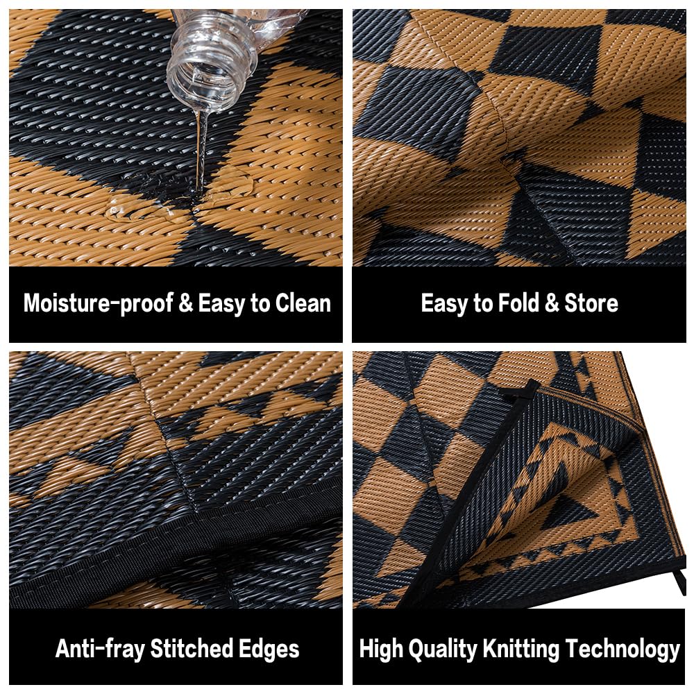 HUGEAR RV and balcony-friendly rug, waterproof for damp outdoor spaces