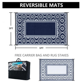 HUGEAR waterproof rug enables quick cleaning and fast drying for outdoor spaces.
