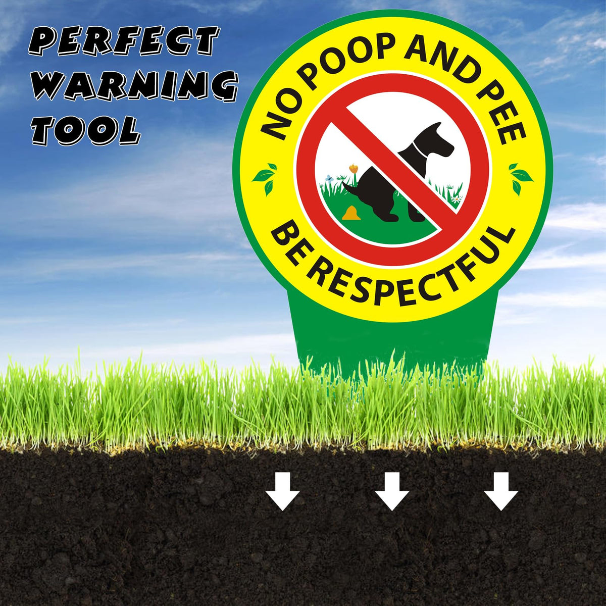 Ground insertion ready; Hugifun sign easily placed in soil