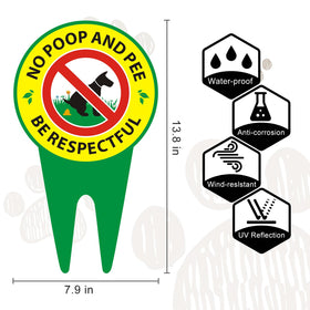 Hugifun No Poop Sign 2-Pack side view shows double-sided design for maximum visibility