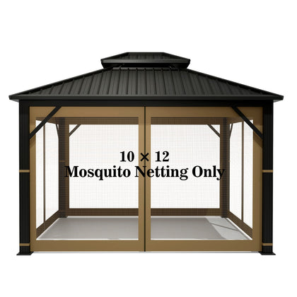 Hugline gazebo netting front panel with zipper for easy access and breeze protection.
