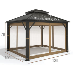 Hugline gazebo netting side panel closeup shows durable polyester construction.