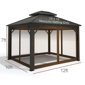 Hugline gazebo netting four-panel zipper sides for easy entry
