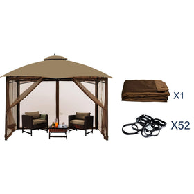 Hugline netting includes plastic hooks for simple attachment to gazebo
