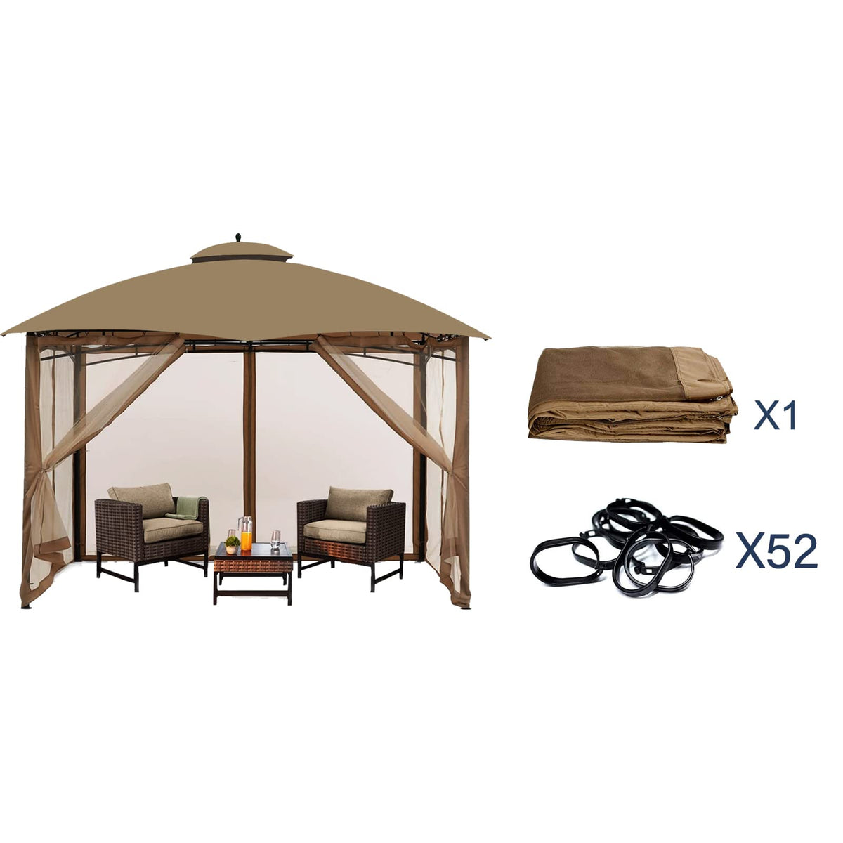 Hugline 10x12 netting with middle zipper design for simple access.