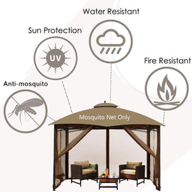 Hugline middle-zipper design allows centered access on 10x12 gazebos