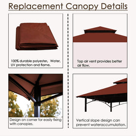 Hugline weatherproof polyester fabric shields sun and light rain.