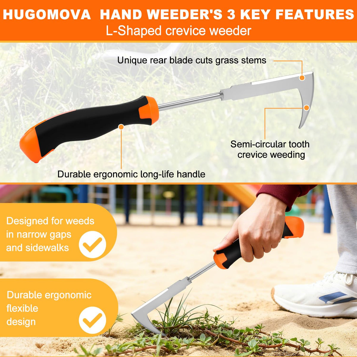 HUGOMOVA hanging hole design allows easy storage after gardening tasks