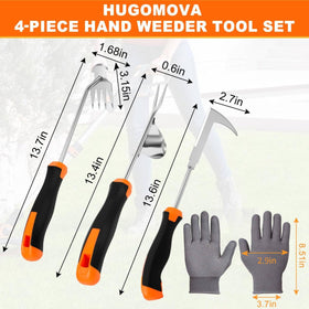 HUGOMOVA stainless steel weeder tool ready for tough root removal in gardens