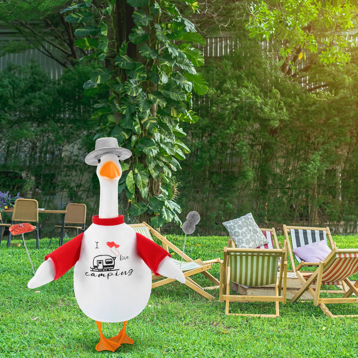 Huhumy 23-inch goose statue fit demonstrates easy styling.