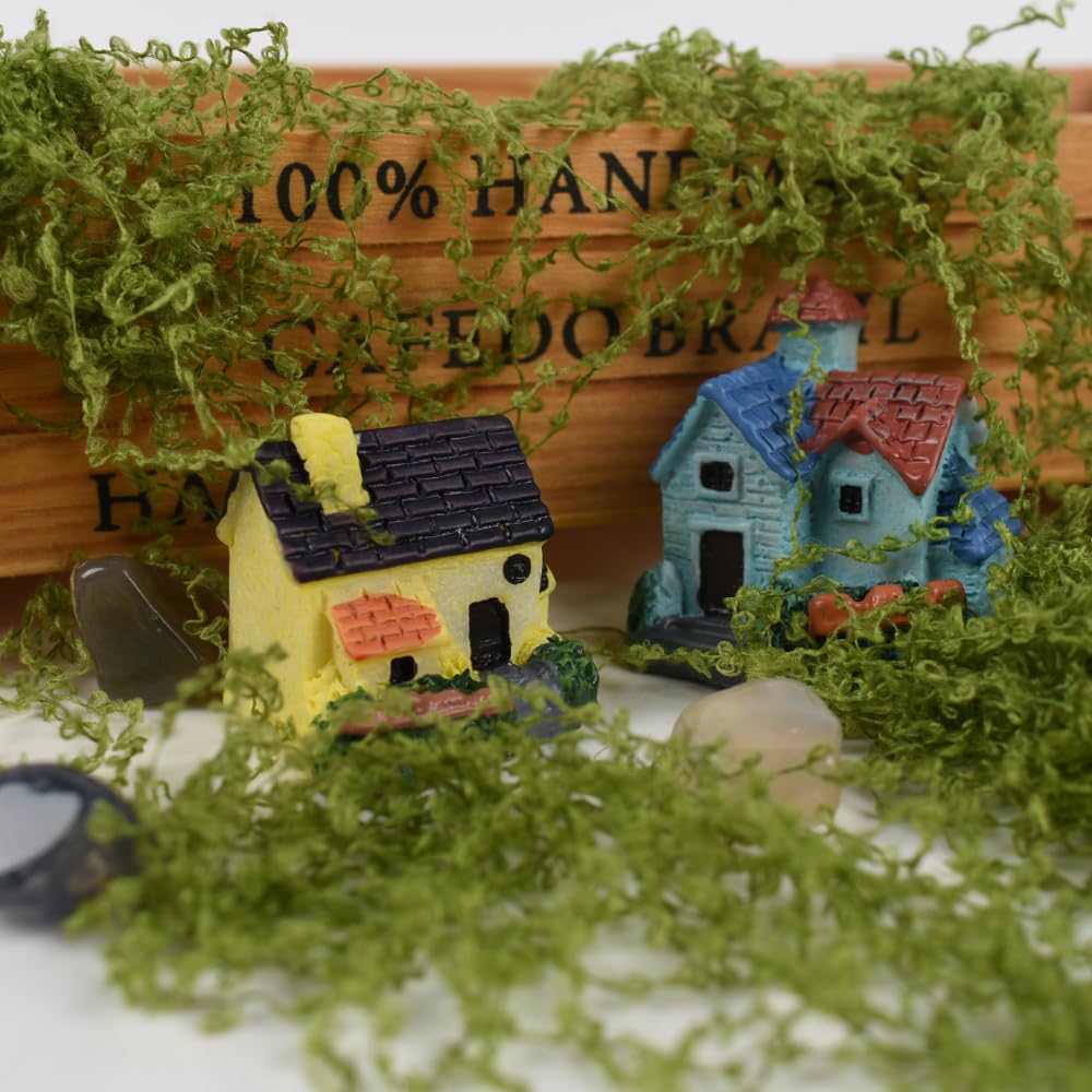 HUIANER fairy garden decor enhances mossy landscape with tiny houses
