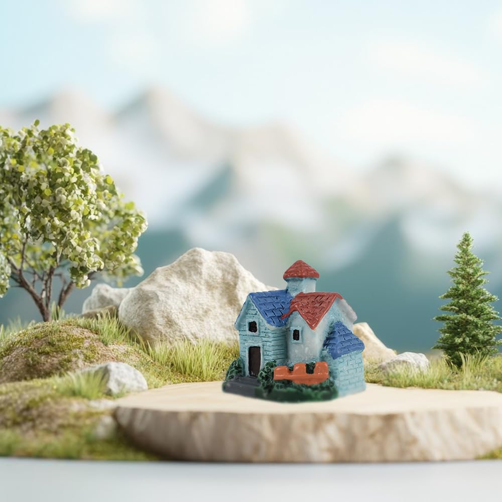 HUIANER resin house type D used as aquarium decor in a tiny world