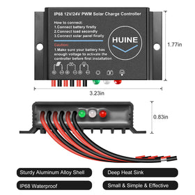 HUINE auto-sensing 12V/24V regulator enabling seamless vehicle, boat, or RV use.