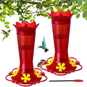 Huispark hummingbird feeder assembly with wide-mouth bottle for easy cleaning and refilling.
