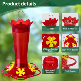 Huispark hummingbird feeder with collapsible perches for birds and compact storage.