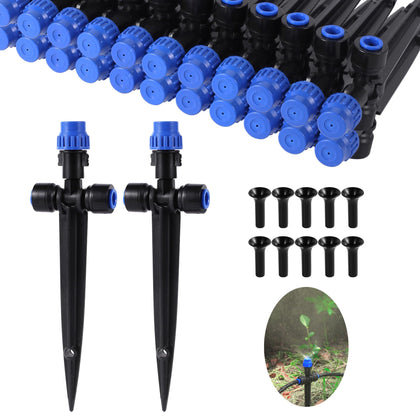HUISUYTON drip emitter with 360-degree flow for versatile garden watering