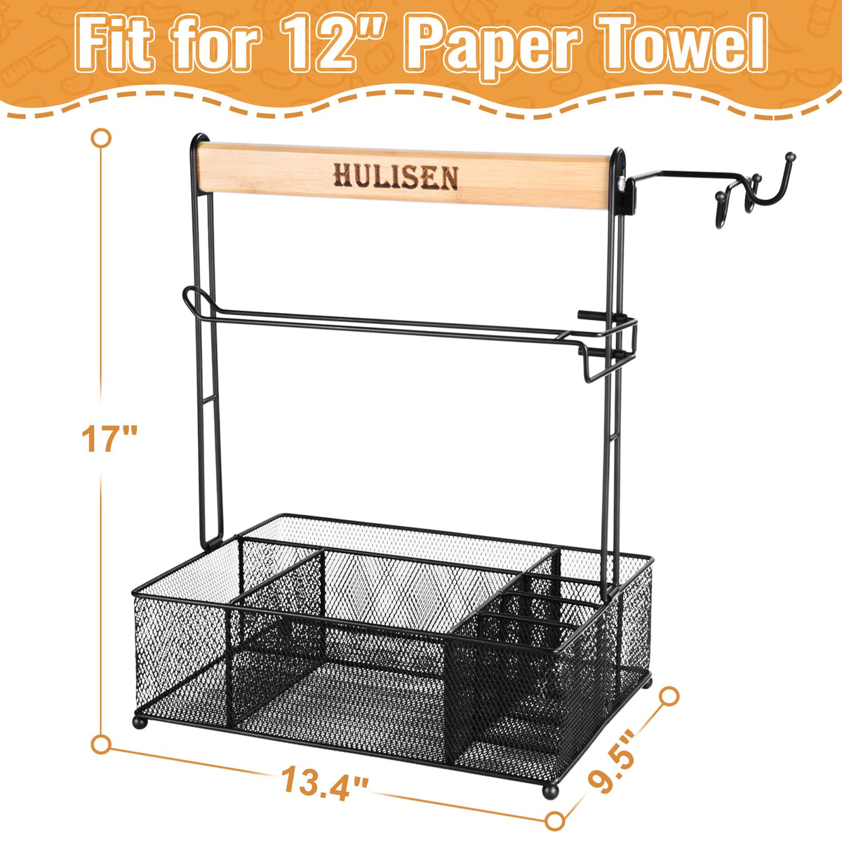 HULISEN Grill Caddy compact design fits on a grill cart or table.