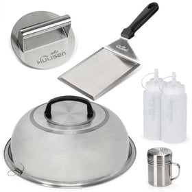 HULISEN Smashed Burger Kit 12-inch basting dome for even heat and cheese melt