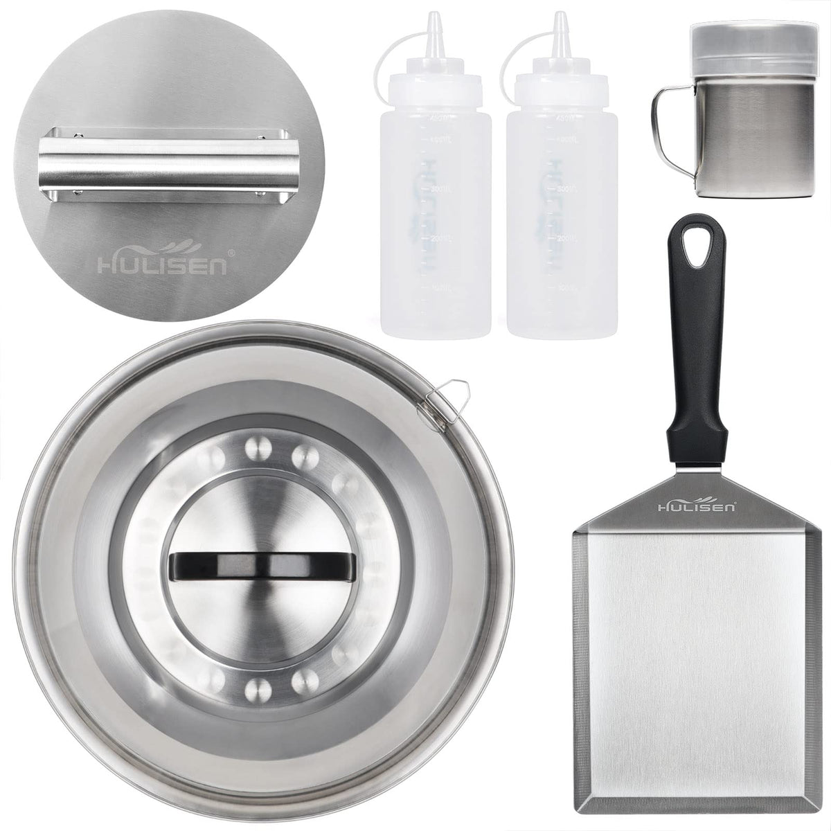 HULISEN Smashed Burger Kit full grill setup for efficient meal prep