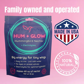 Hum + Glow nectar powder dissolves quickly in water for clear, fresh nectar.