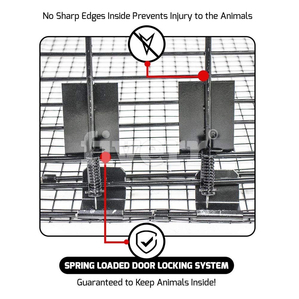 Humaneway trap with galvanized wires emphasizes rust resistance and durability.