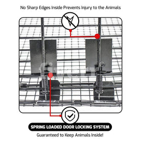 Humaneway trap with galvanized wires emphasizes rust resistance and durability.