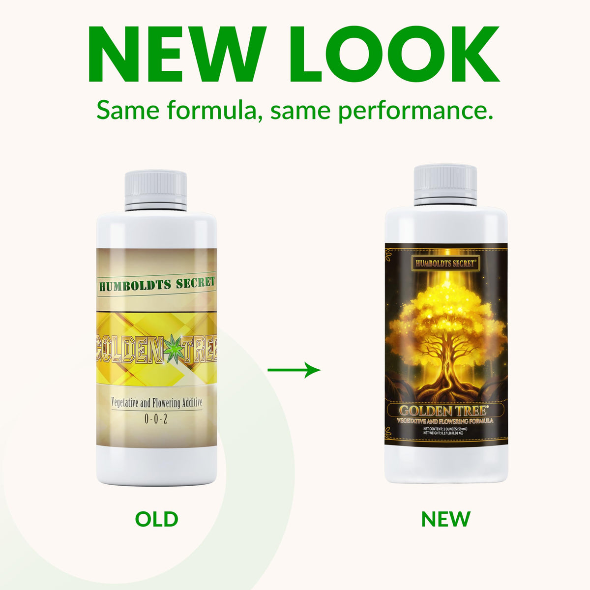 Humboldts Secret Golden Tree label close-up highlighting kelp and minerals for soil nutrition