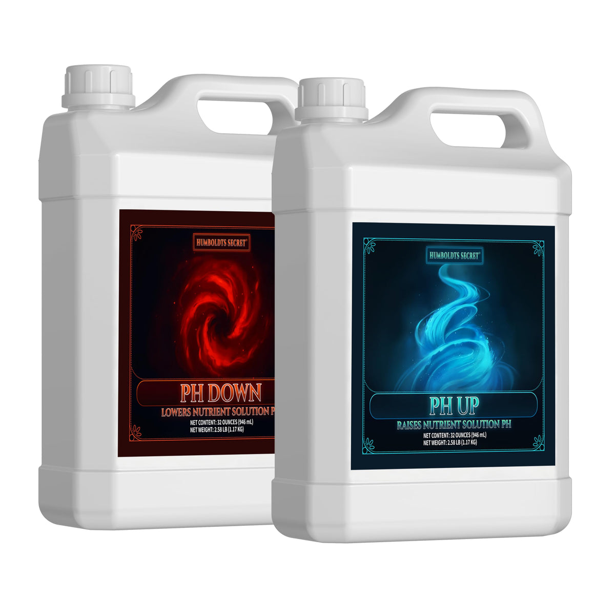 Humboldts Secret pH Up Down bottle front label for balanced nutrient management.