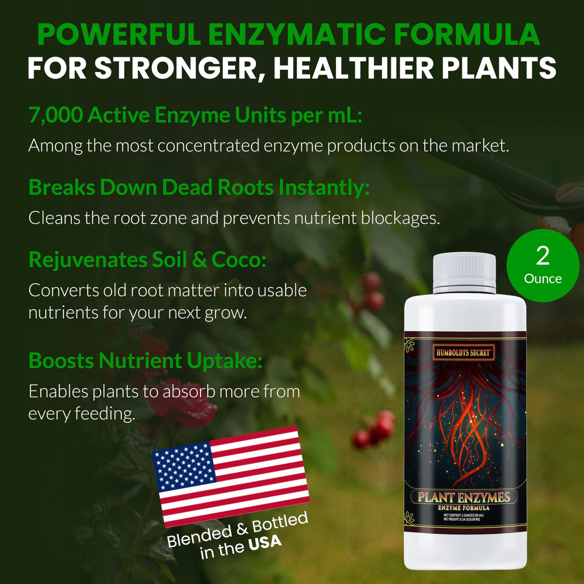 Humboldts Secret Plant Enzymes in coco substrate promoting enzymatic activity.