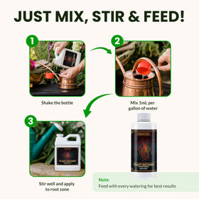 Humboldts Secret Plant Enzymes liquid in reservoir during mixing.