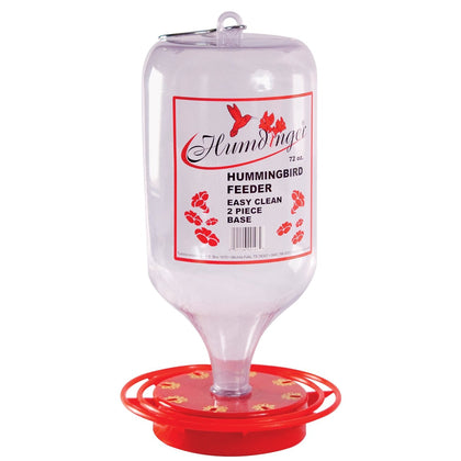 Humdring Hummingbird Feeder 72oz red bottle with 8 ports for easy, natural-feel feeding.