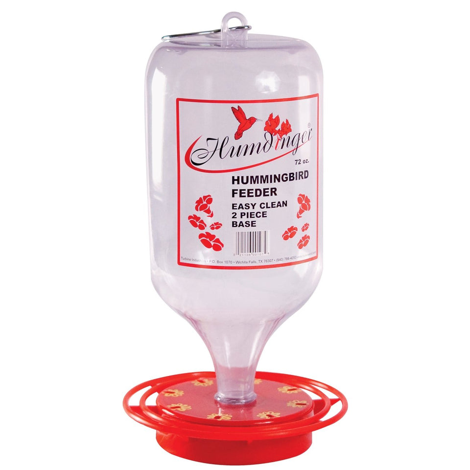 Humdring Hummingbird Feeder 72oz red bottle with 8 ports for easy, natural-feel feeding.