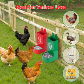 HUMUMU oyster shell and grit feeder supporting calcium intake for hens