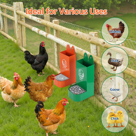 HUMVMV six-chicken capacity with two-week supply reduces refills and trips.