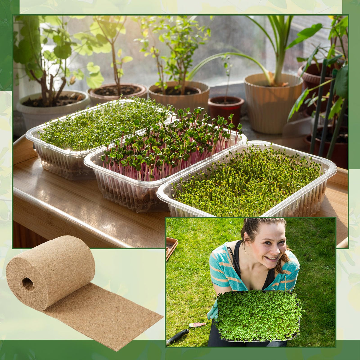 Humyoun microgreens mat hydroponic porous structure with air flow