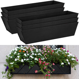 HunnmingRe 6-pack window box liners for outdoor planters (36-inch top) in use