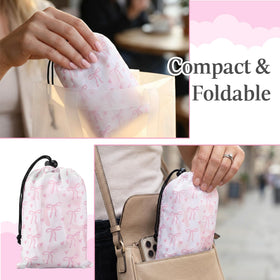 HunnmingRe pink bow blanket includes a durable storage bag for transport.