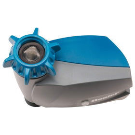 Hunter BTT battery-powered timer installed on a garden faucet