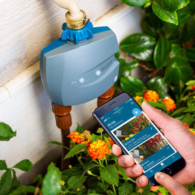 Hunter BTT interval and rain-delay options help conserve water.