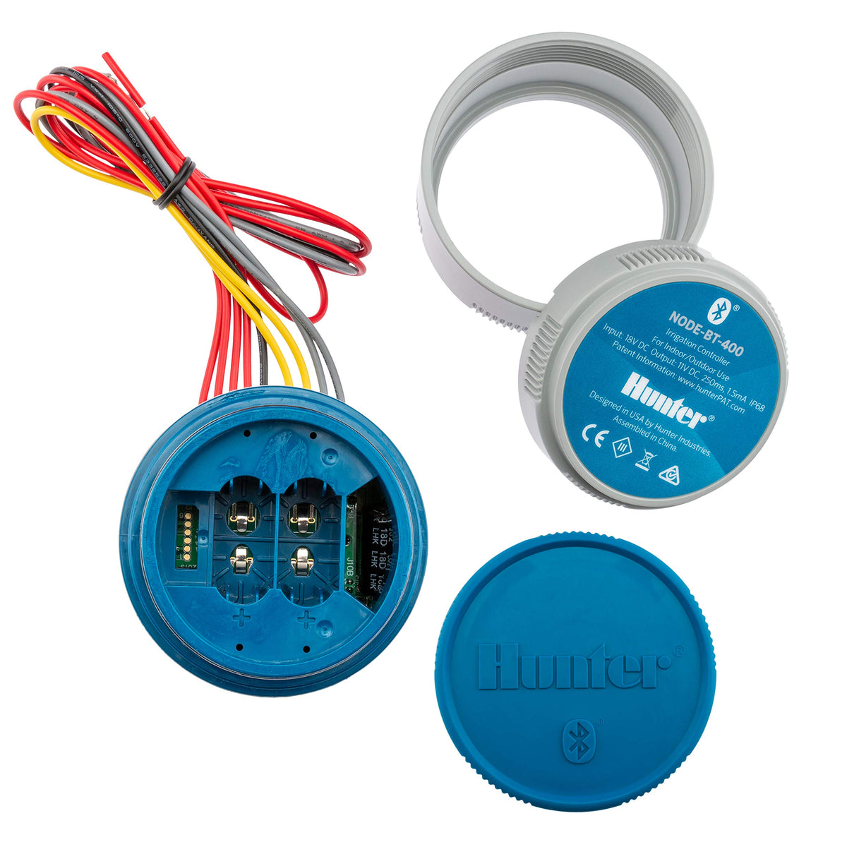 Hunter Node-BT200 mounting options shown for versatile outdoor installation.