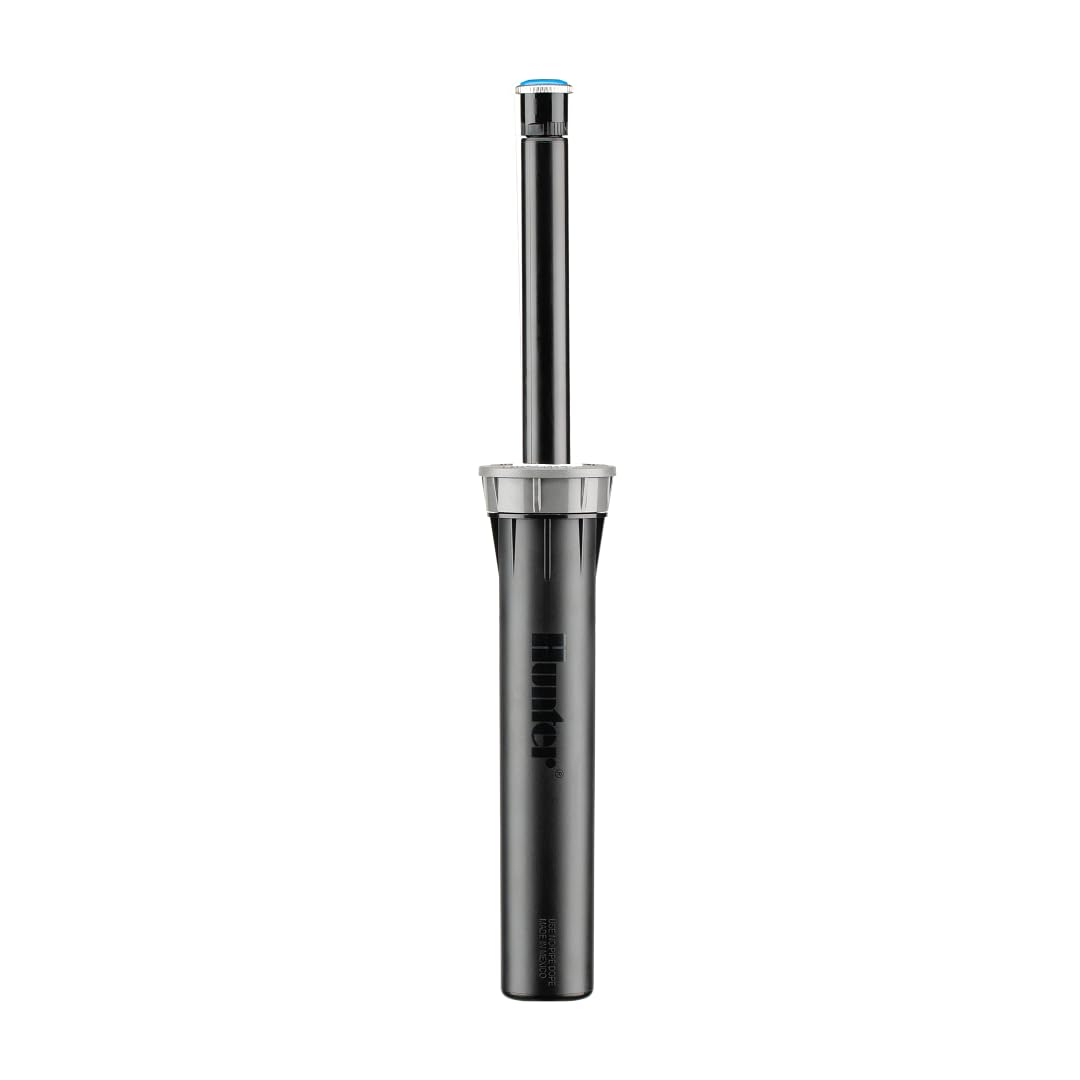 Hunter PRS40 front view showcases compact design for reliable residential irrigation.