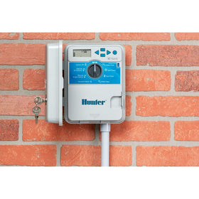 Hunter XC-600 weatherproof housing enables indoor or outdoor irrigation control