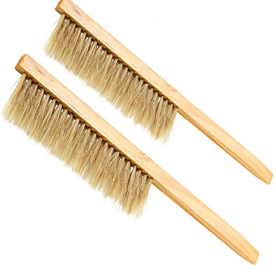HunterBee 2Pcs Bee Brush with wooden handle for gentle hive inspections.