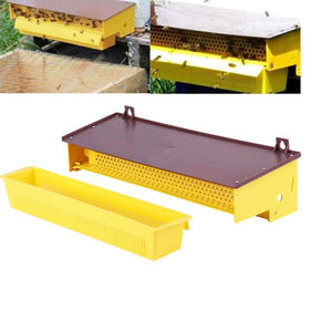 HunterBee pollen trap emptying drawer for convenient disposal after collection.