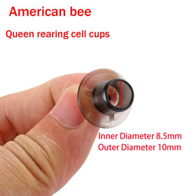HunterBee queen cell cups in use show direct larval placement option.