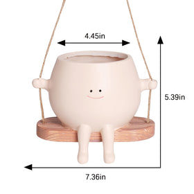 HUNTHAWK hanging face planter in resin that resists sun and rain for durable use