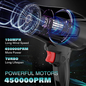 HUOJYDOWDL adjustable wind speed control in use for precise cleaning.