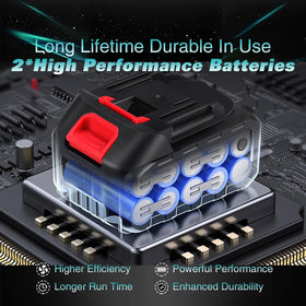 HUOJYDOWDL included batteries and charger ready for extended use.