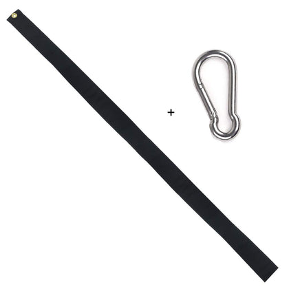 Huouo 5ft black mourning ribbon streamer with brass grommets for durable display.