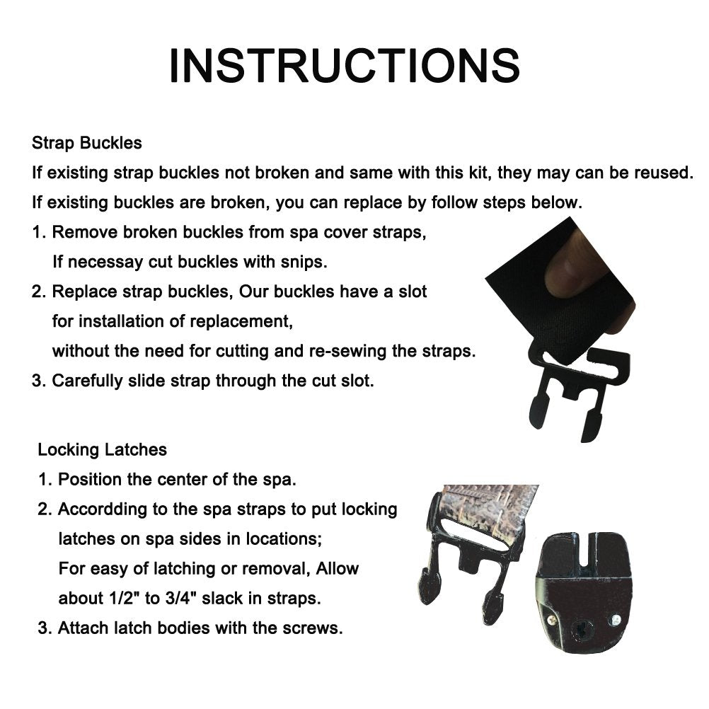 Huouo slides and keys for durable spa cover latch replacement